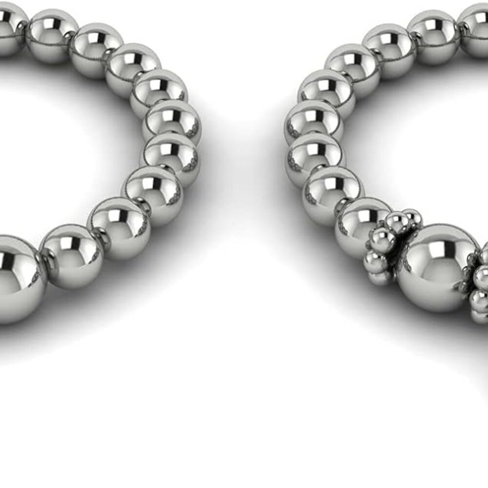 Beaded Ring Stretch Elasticated Stacking 925 Ster… - image 4